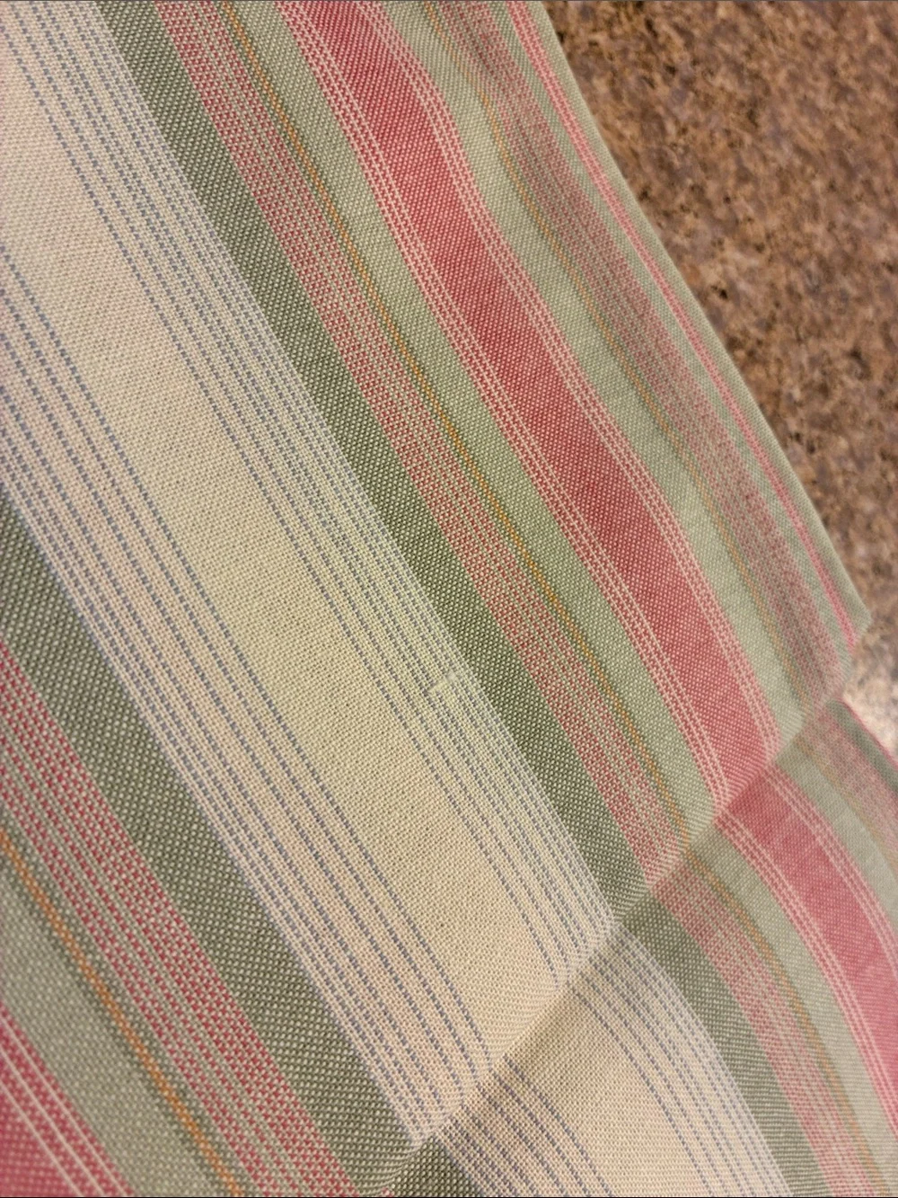 Longaberger 36” Cabana Stripe Fabric Square SMELLS MUSTY